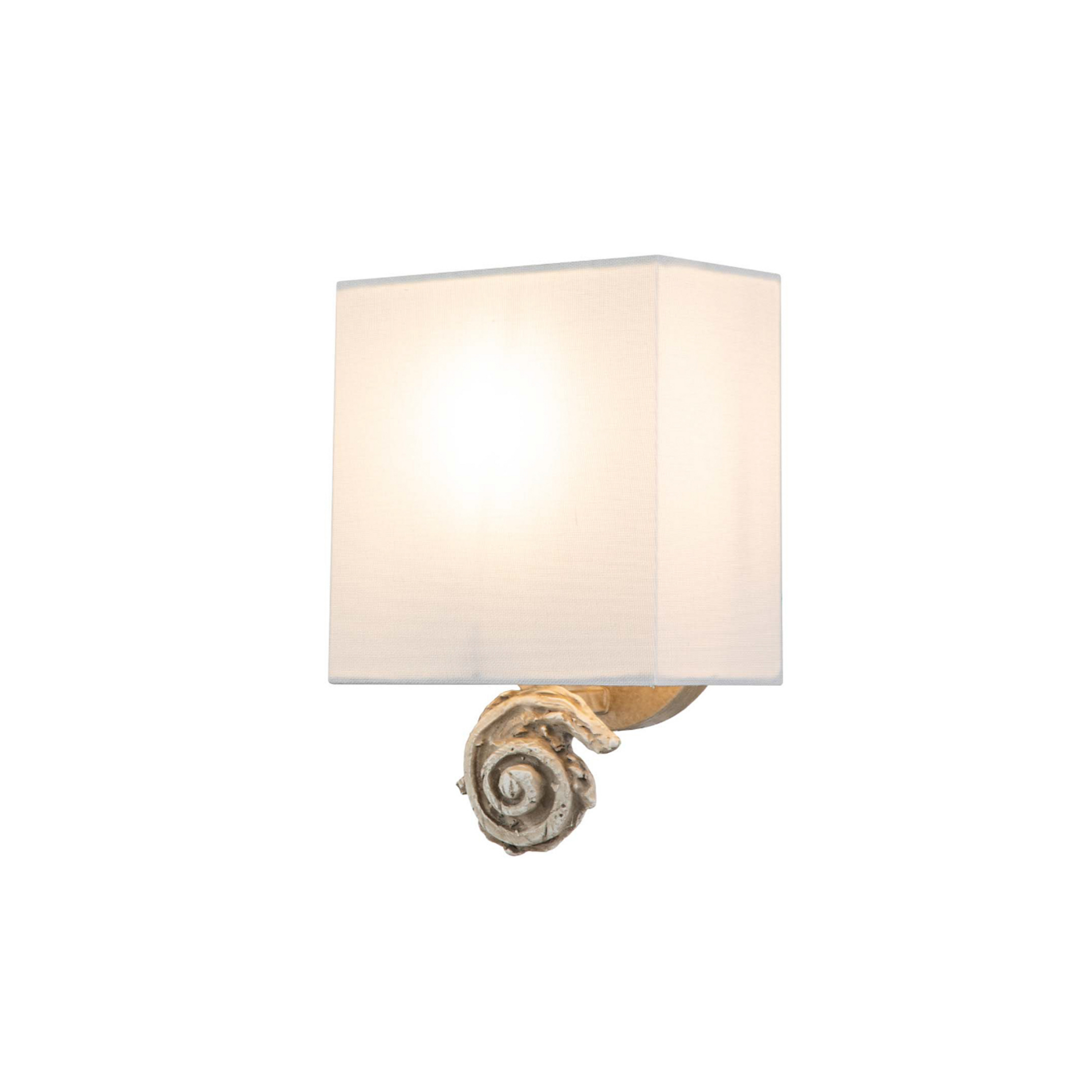 Swirl Candeeiro de parede pequeno com abajur em linho, branco antigo