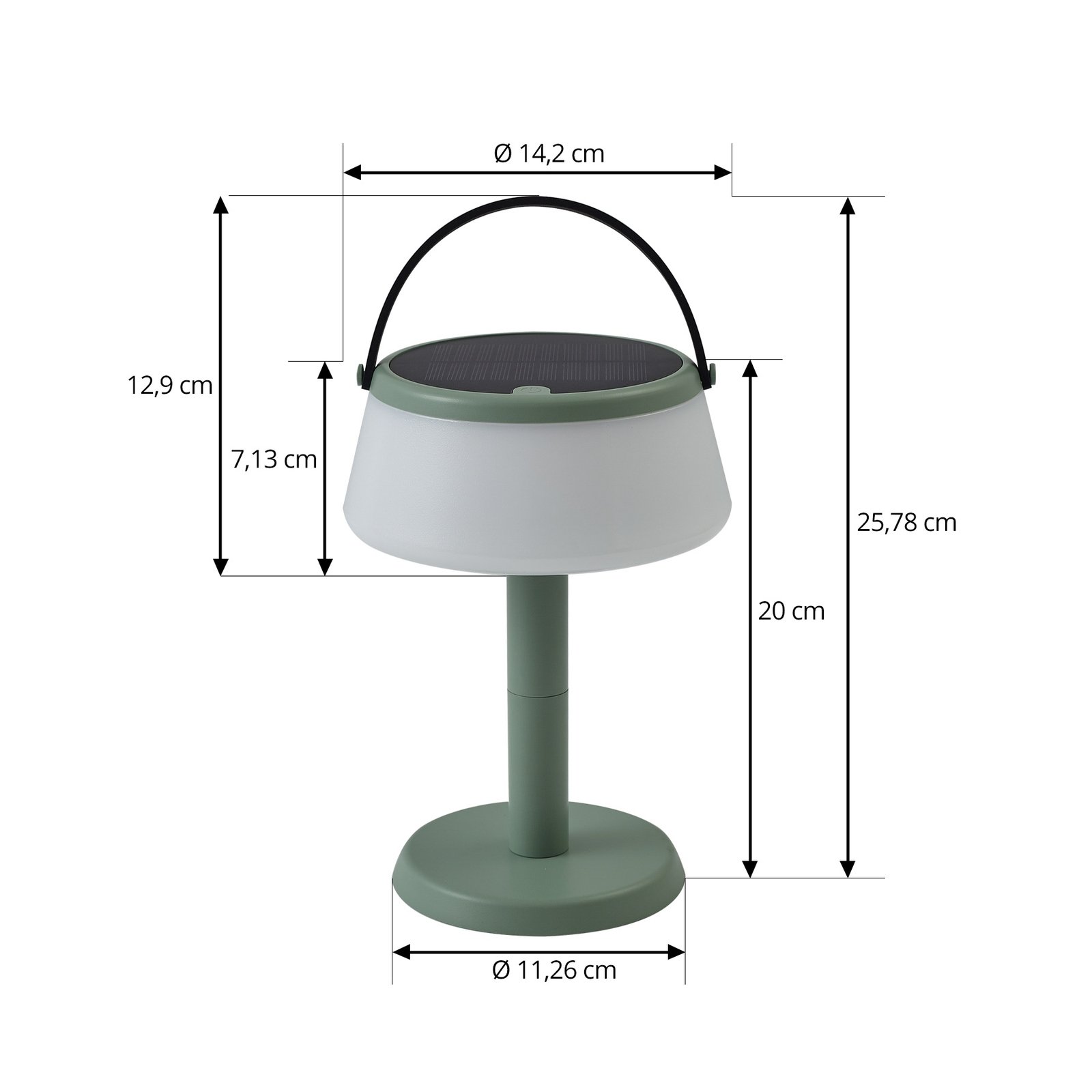 Lindby Lampada da tavolo LED Mikkel, verde, dimmerabile