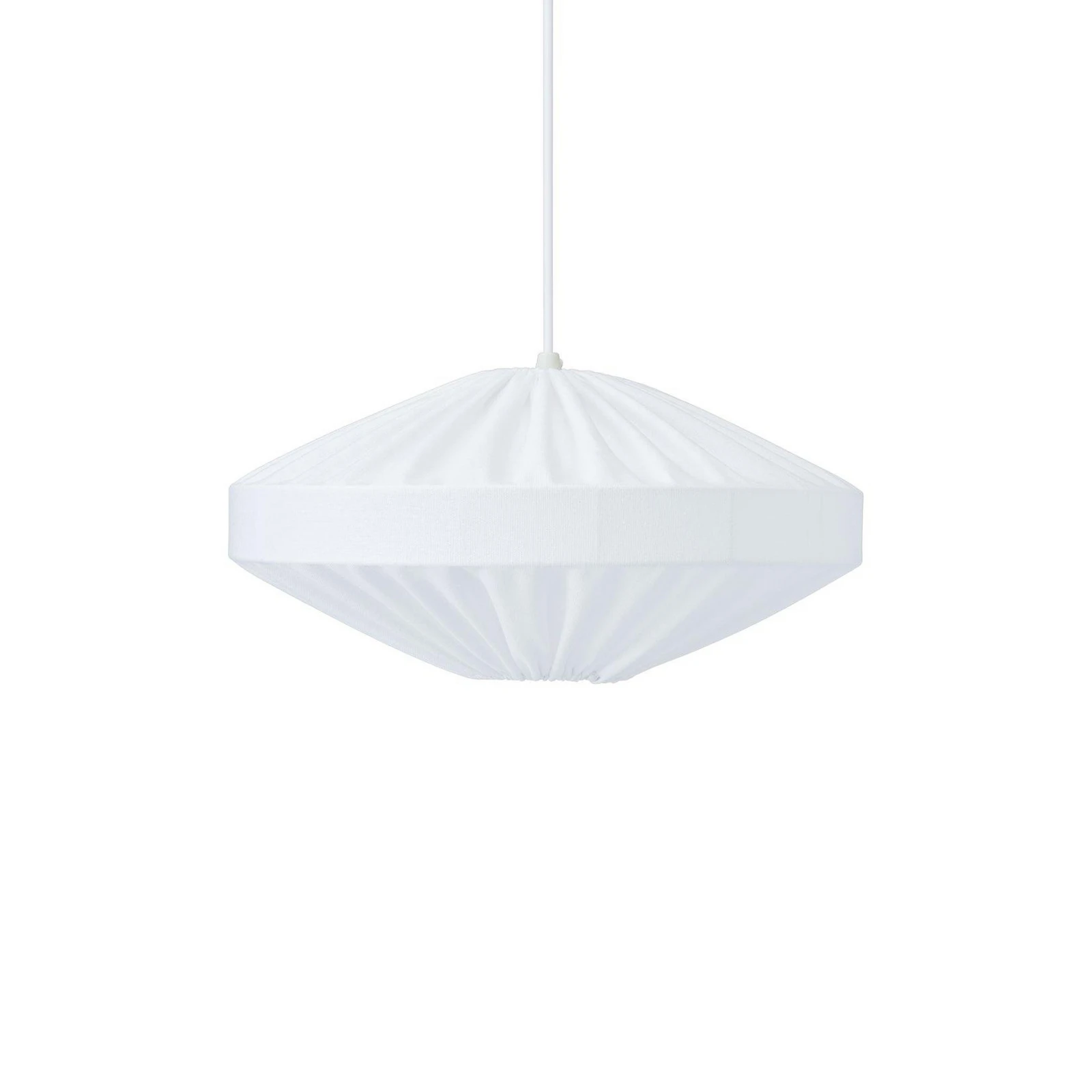PR Home Lámpara colgante Edith, Ø 38 cm, algodón, blanco