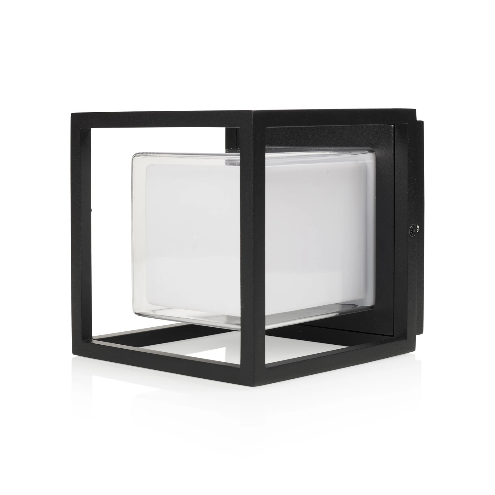 LED-Außenwandleuchte Cubic, Aluminium, Würfelform