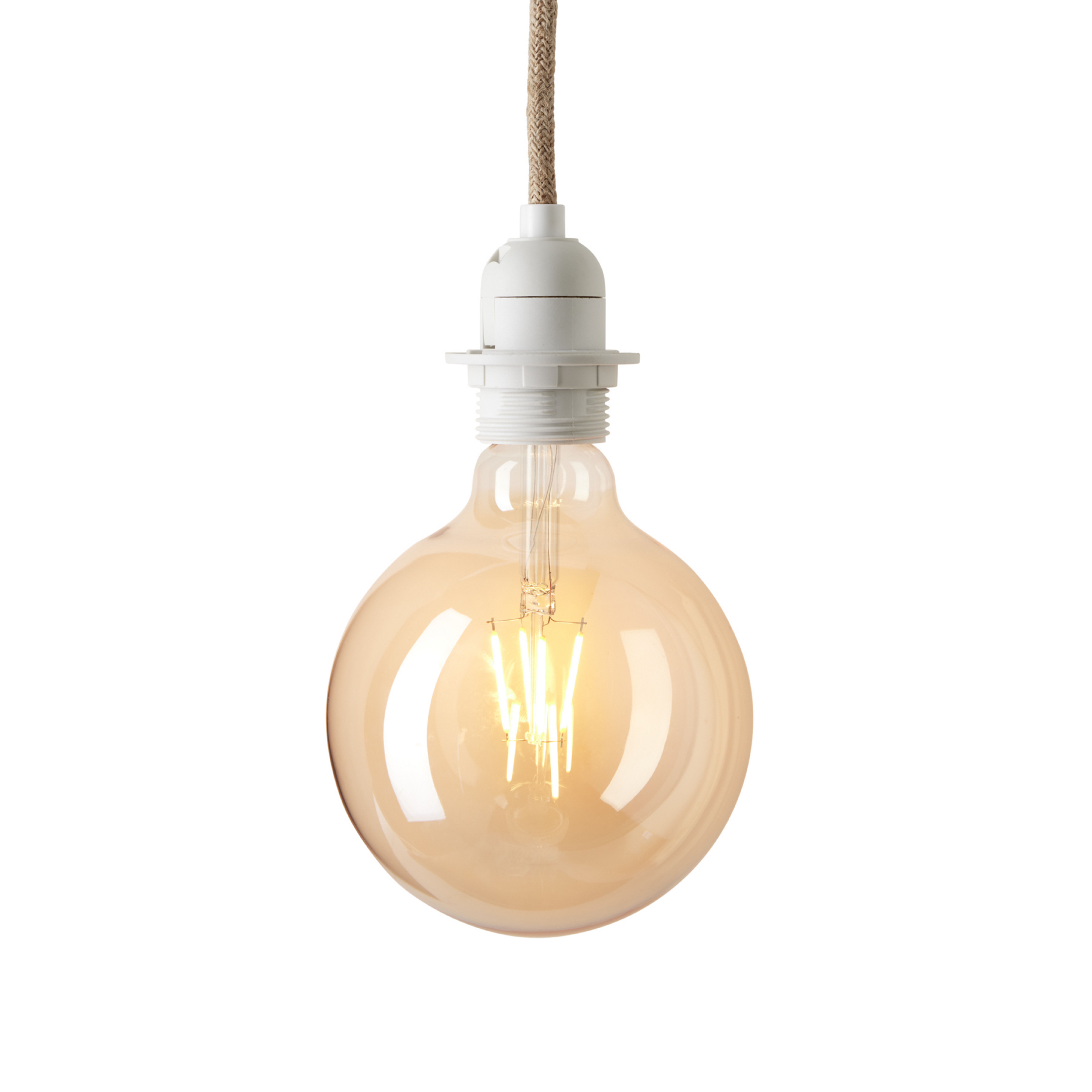 BASIC hanglamp, wit/bruin, Ø 8 cm, E27 - Halo Design