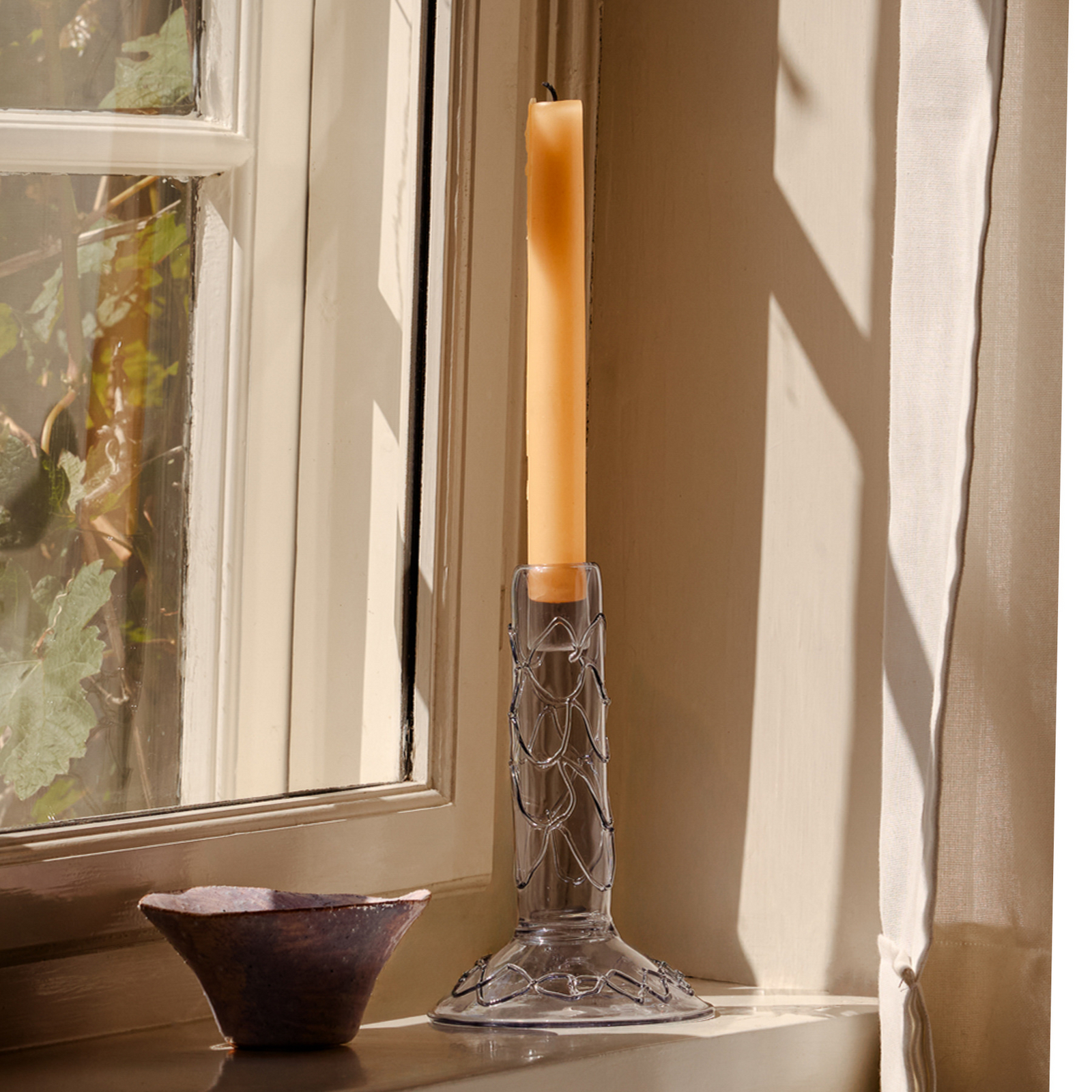 Portavelas Doodle azul, 17 cm de altura - Hübsch