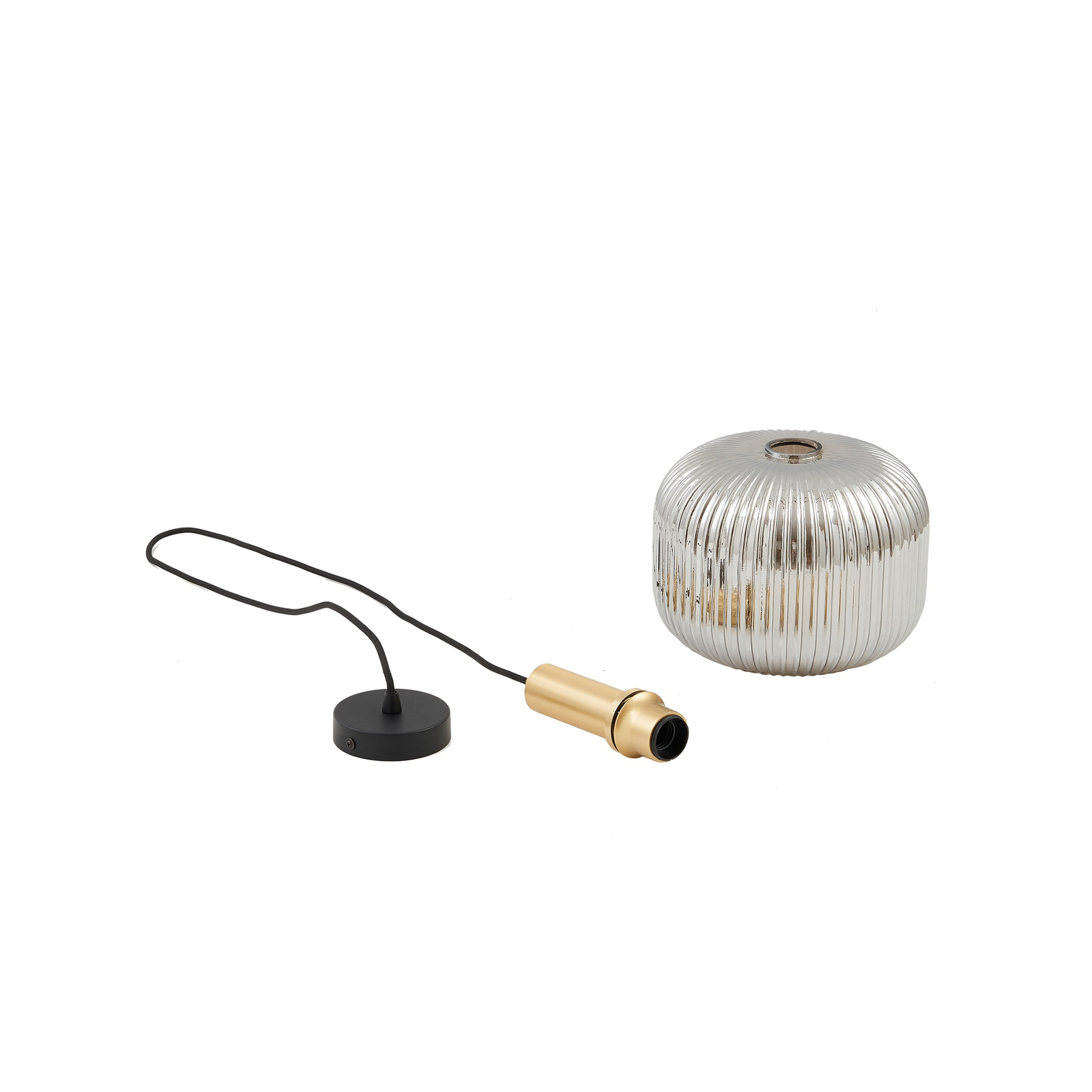 Lindby Doroteo hanglamp, 1-lamp, grijs, glas