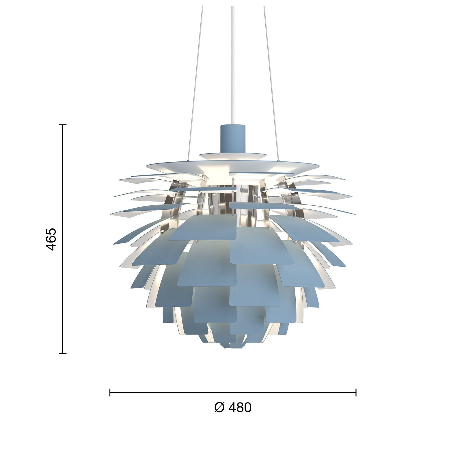 Hanglamp PH Artichoke blauw/chroom Ø 48 cm - Louis Poulsen