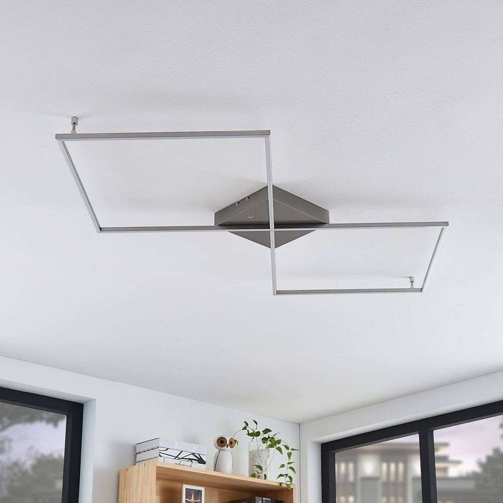 Romee LED Ceiling Lamp w/Remote Control Silver - Lucande