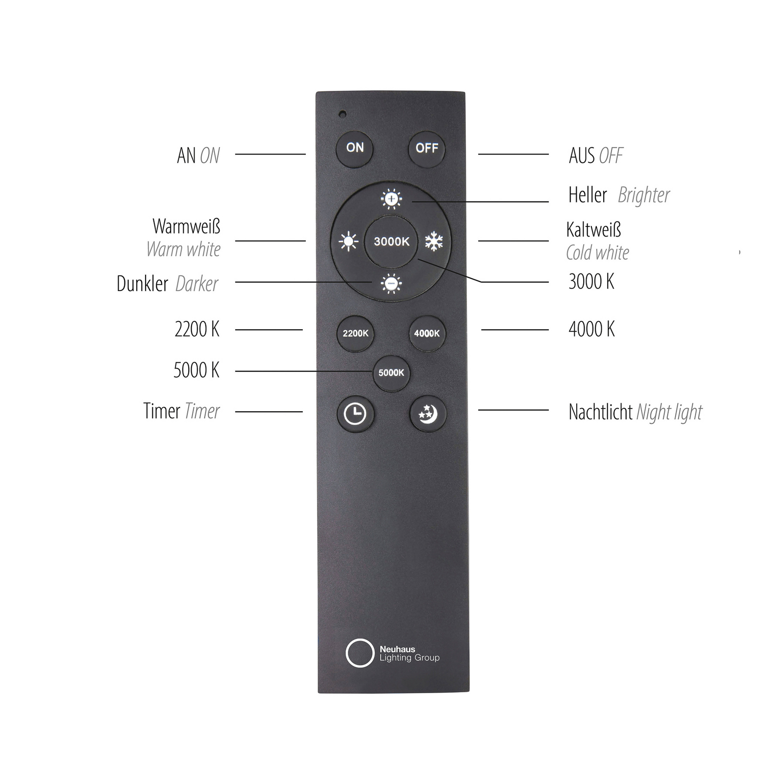 Lines LED-Deckenlampe, Ø 35 cm, graphit, CCT, Remote - PURE