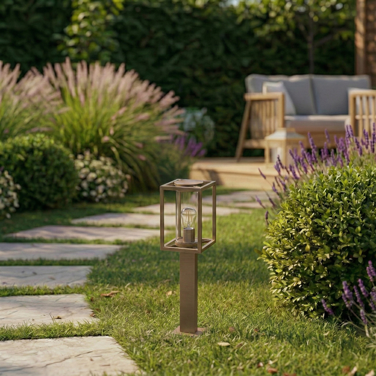 Lucande veilampe Ferda, 60 cm, brun, IP44