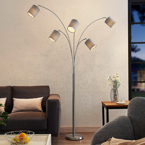 Lindby Abiram Stehleuchte, nickel/taupe