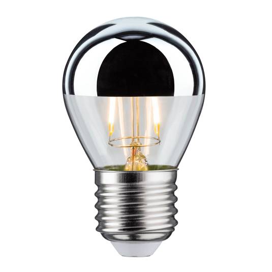 Lampadina con testa specchiata E27 goccia 827argento 2,6W