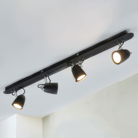 Schwarze, 4-flammige Deckenlampe Marko