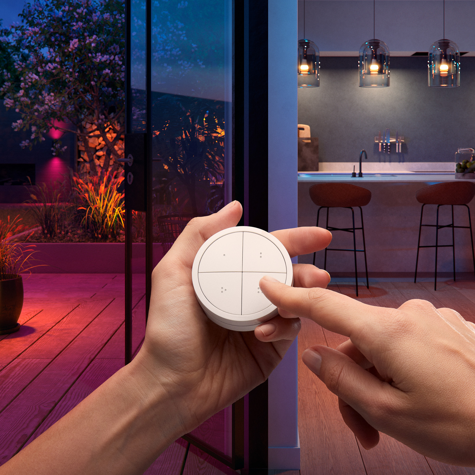 thumbnail image 2 of Philips Hue Tap Dial Wireless Smart Switch - White, Control Rooms & Dim Lights 2 of 14