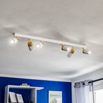 Spot pour plafond Rondo blanc/or à 6 lampes