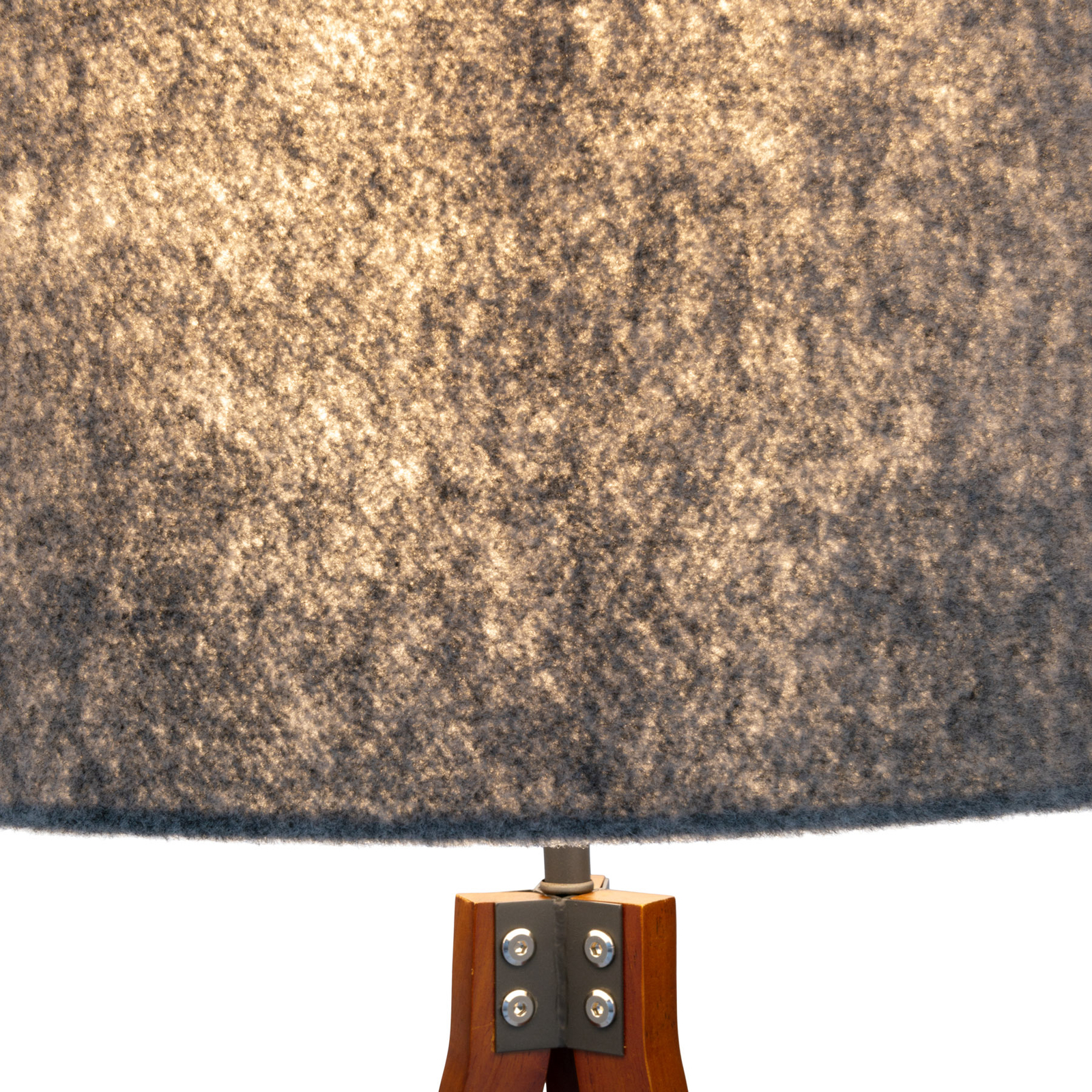 Stehlampe 2072528, Dreibein aus Holz, Textilschirm