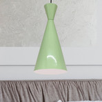 Lampa wisząca Glenora, miętowa zieleń/biały, metal, Ø 18 cm