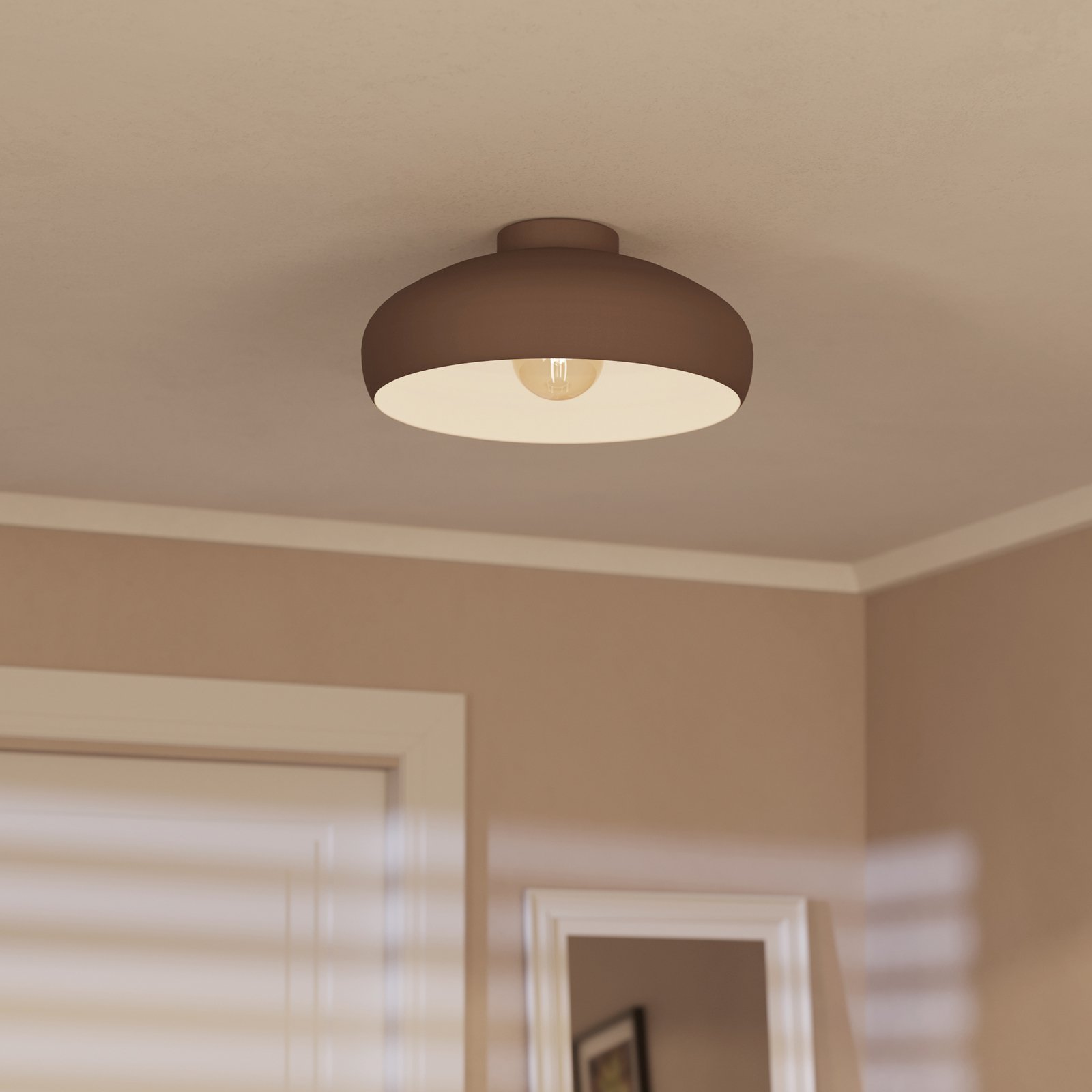 Plafoniera Mogano, Ø40cm, marrone caffè