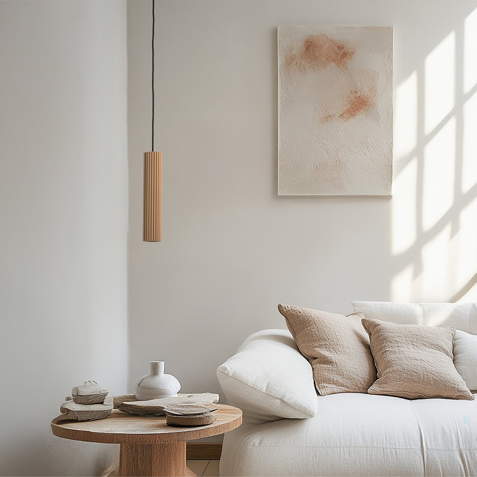 Carbon pendellampe, gullfarget, Ø 6 cm, aluminium