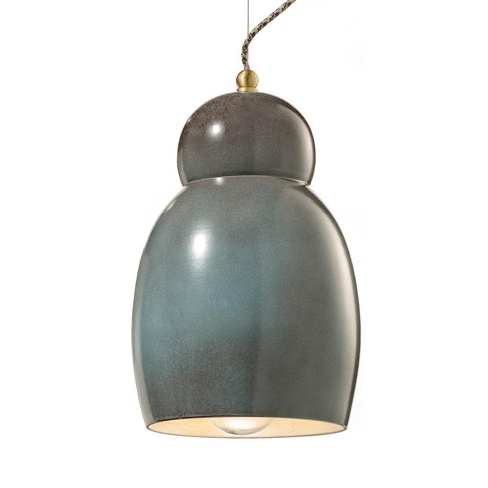 Ferro Luce Bulbous Greta ceramic pendant light, for Living / Dining Room, ceramic, E27, 70 W, energy efficiency: A++, H: 40 cm