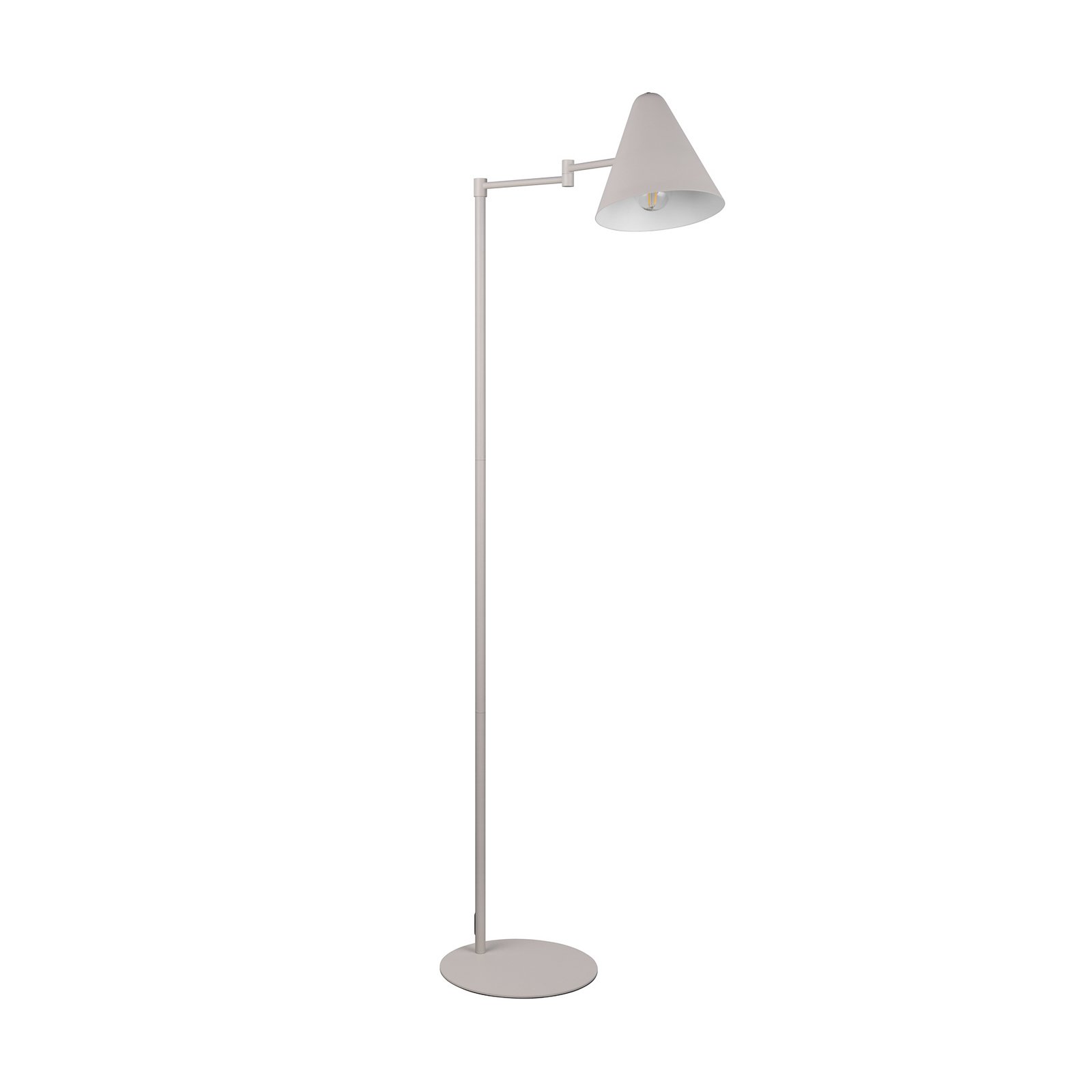 Vloerlamp Cosima, lichtgrijs, hoogte 126 cm, metaal
