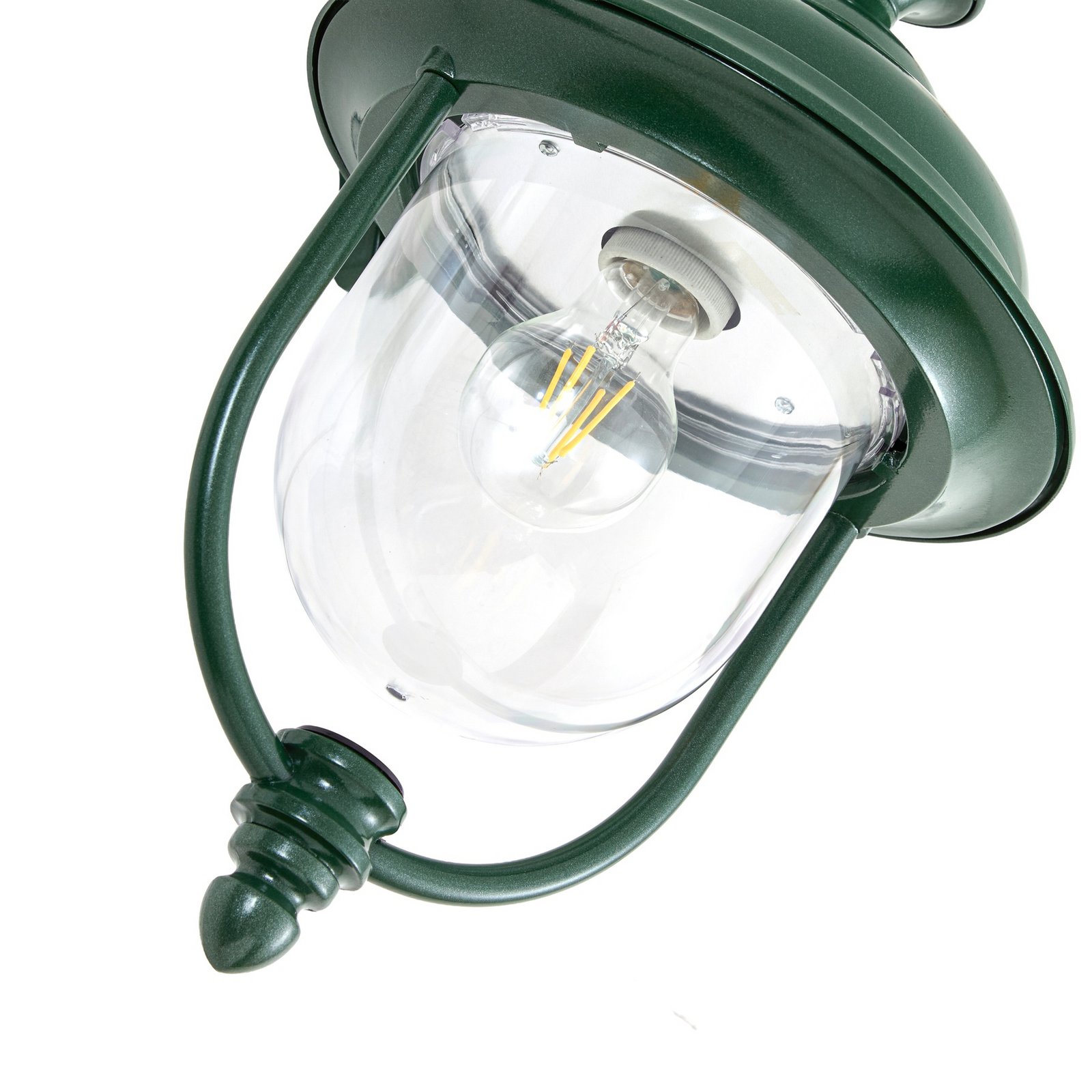 Lindby utendørs vegglampe Clint, grønn, ned, IP44