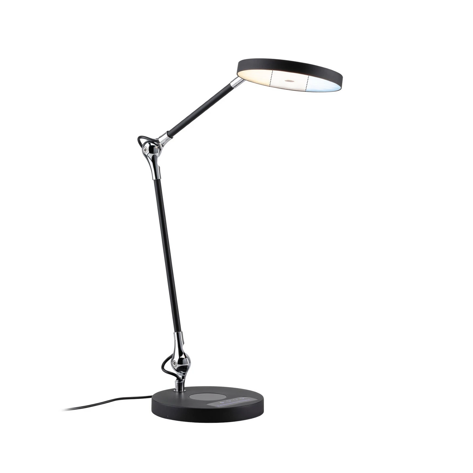 Paulmann LED stolná lampa Numis, čierna, stmievateľné, CCT
