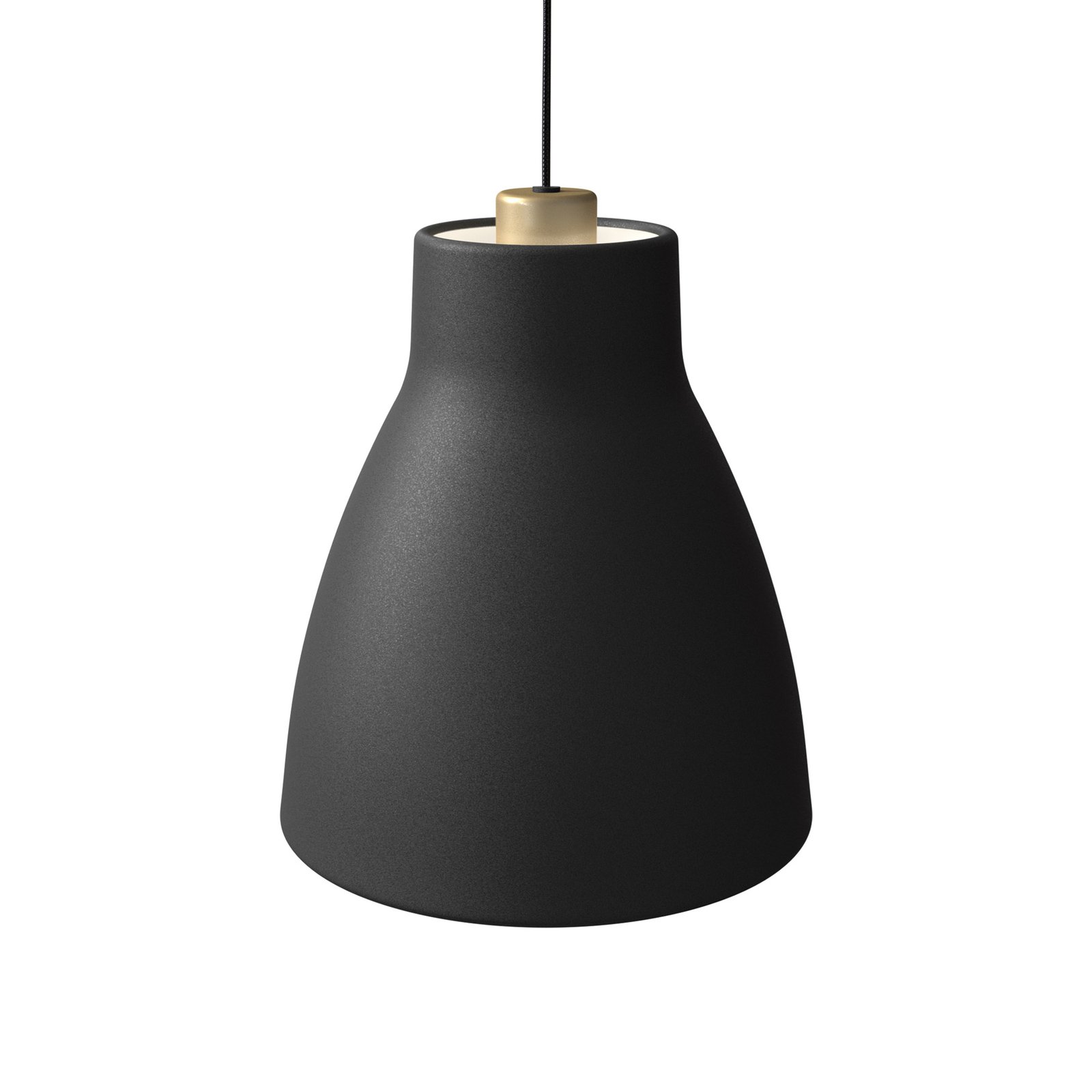 Gong pendant light with metal shade