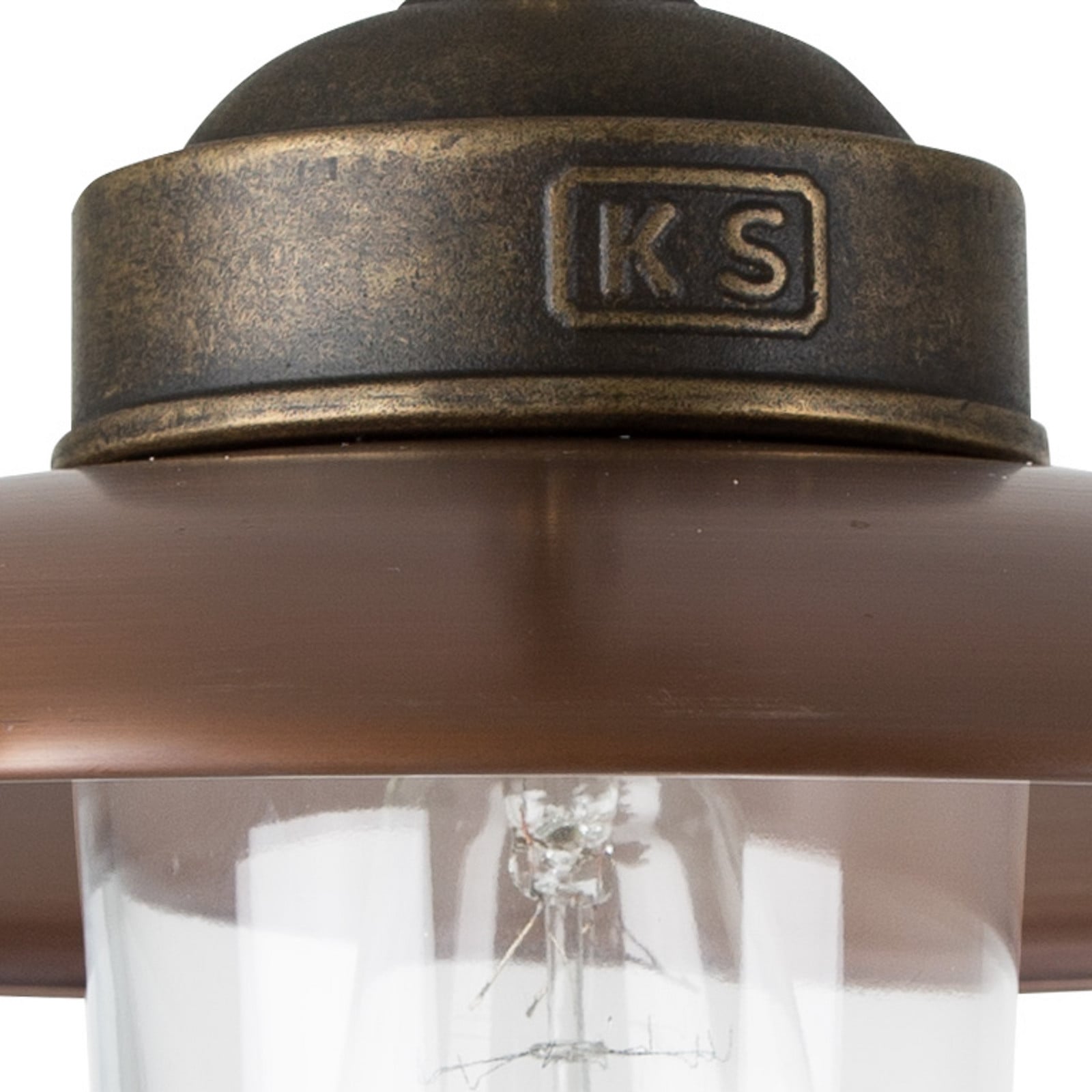 K.s. Verlichting Bronze, Cobre, Transparente Candeeiro Suspenso De Exterior Landes