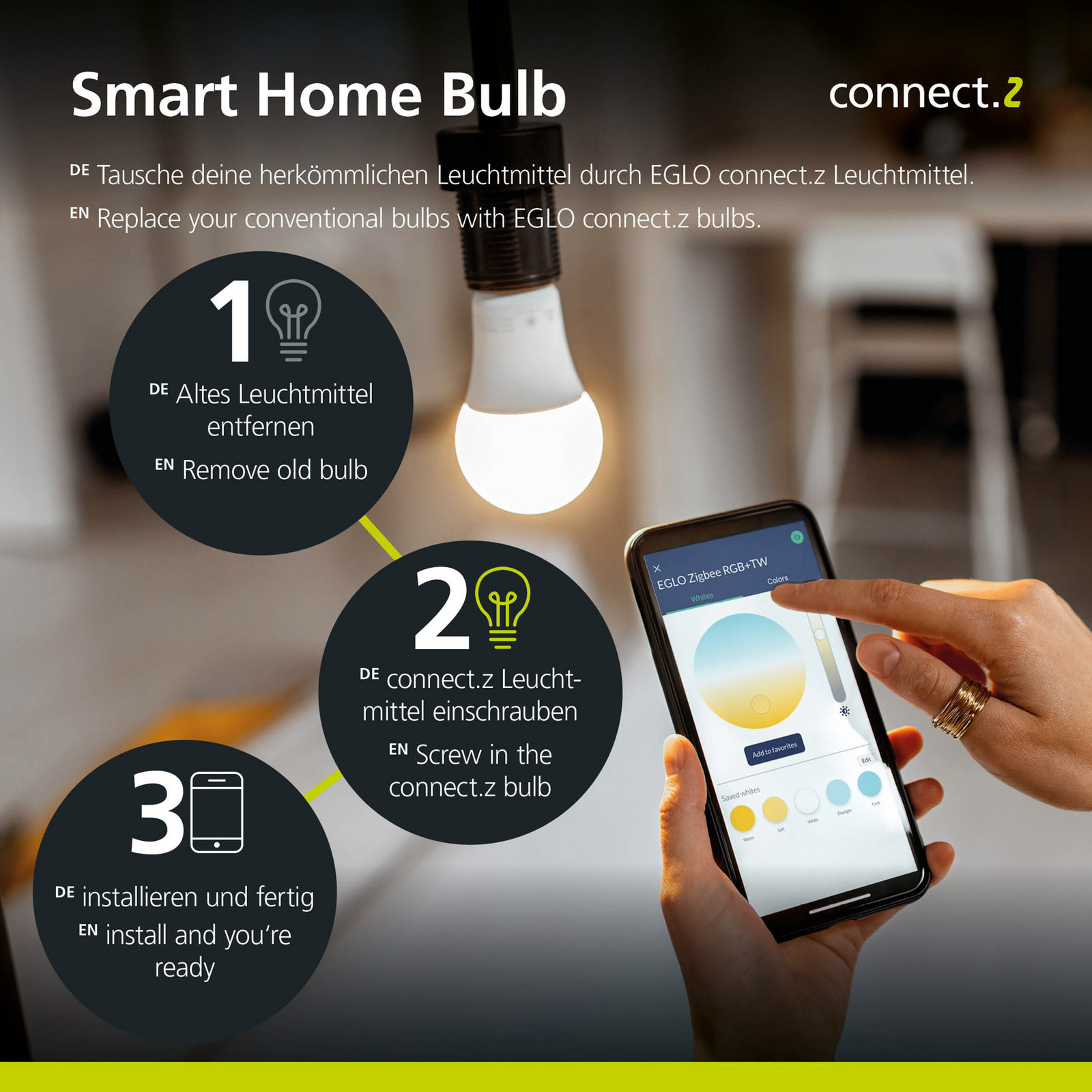 Lampă EGLO connect-z E27 A60 5.5W 500 lumeni 2200K