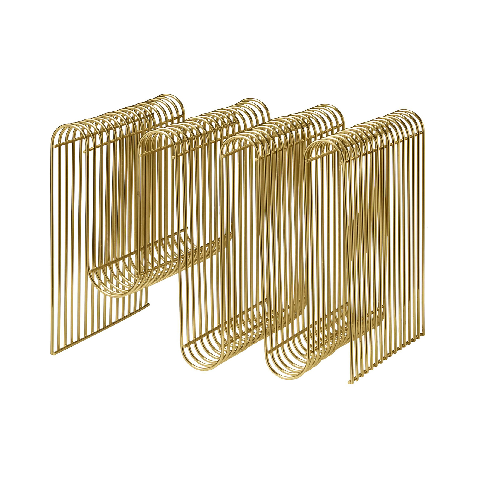 AYTM magazine holder Curva, gold, width 40 cm, steel