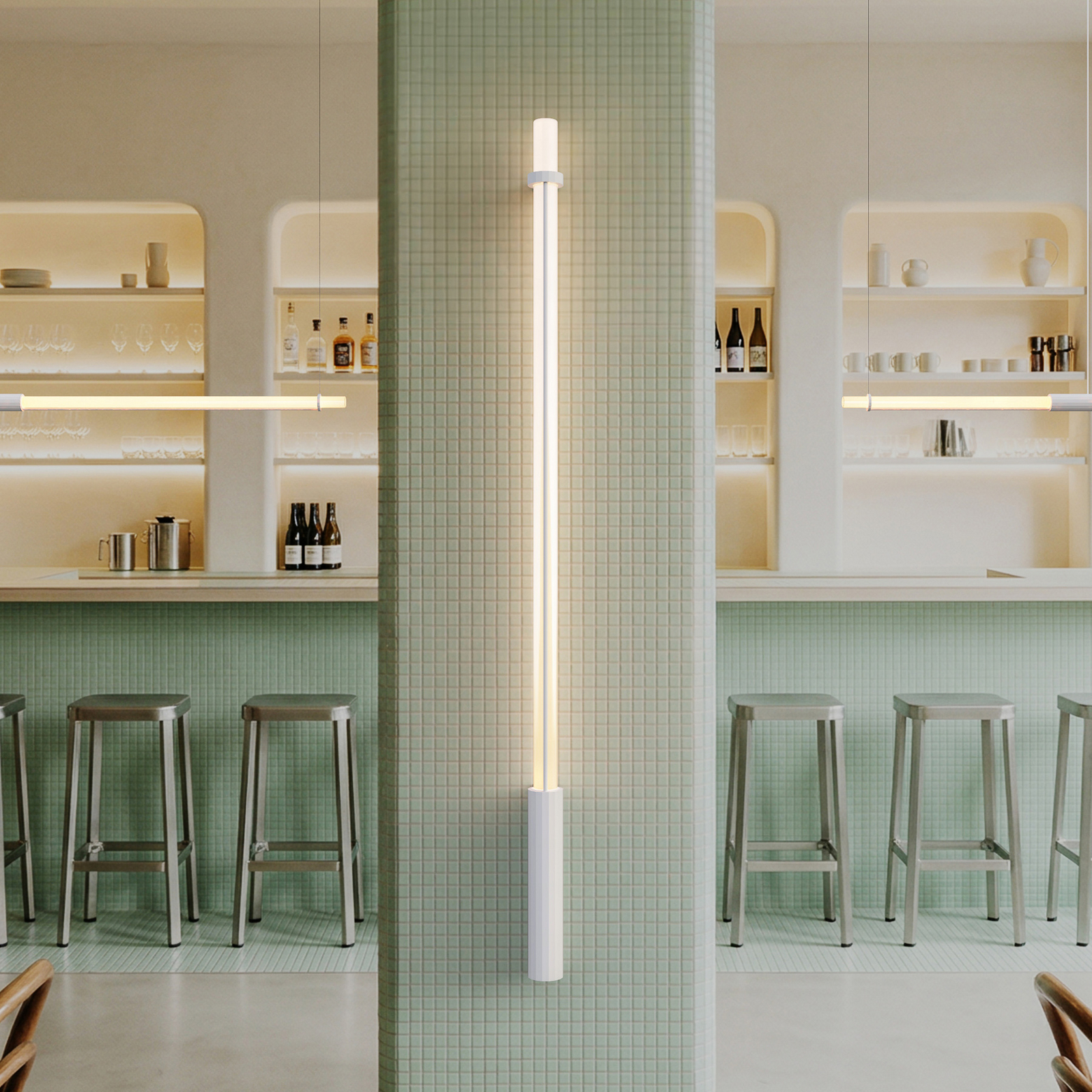Applique murale LED « In Fine », blanche, hauteur 160 cm, IP65 - DCW Applique murale LED « In Fine », blanche, hauteur 160 cm, IP65 - DCW