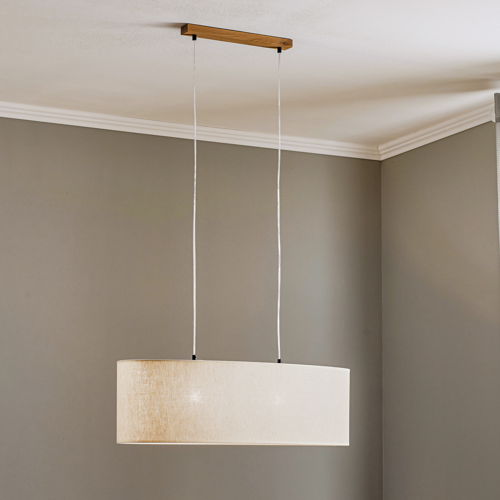 Colgante Canvas pantalla lino longitud 80 cm, oval