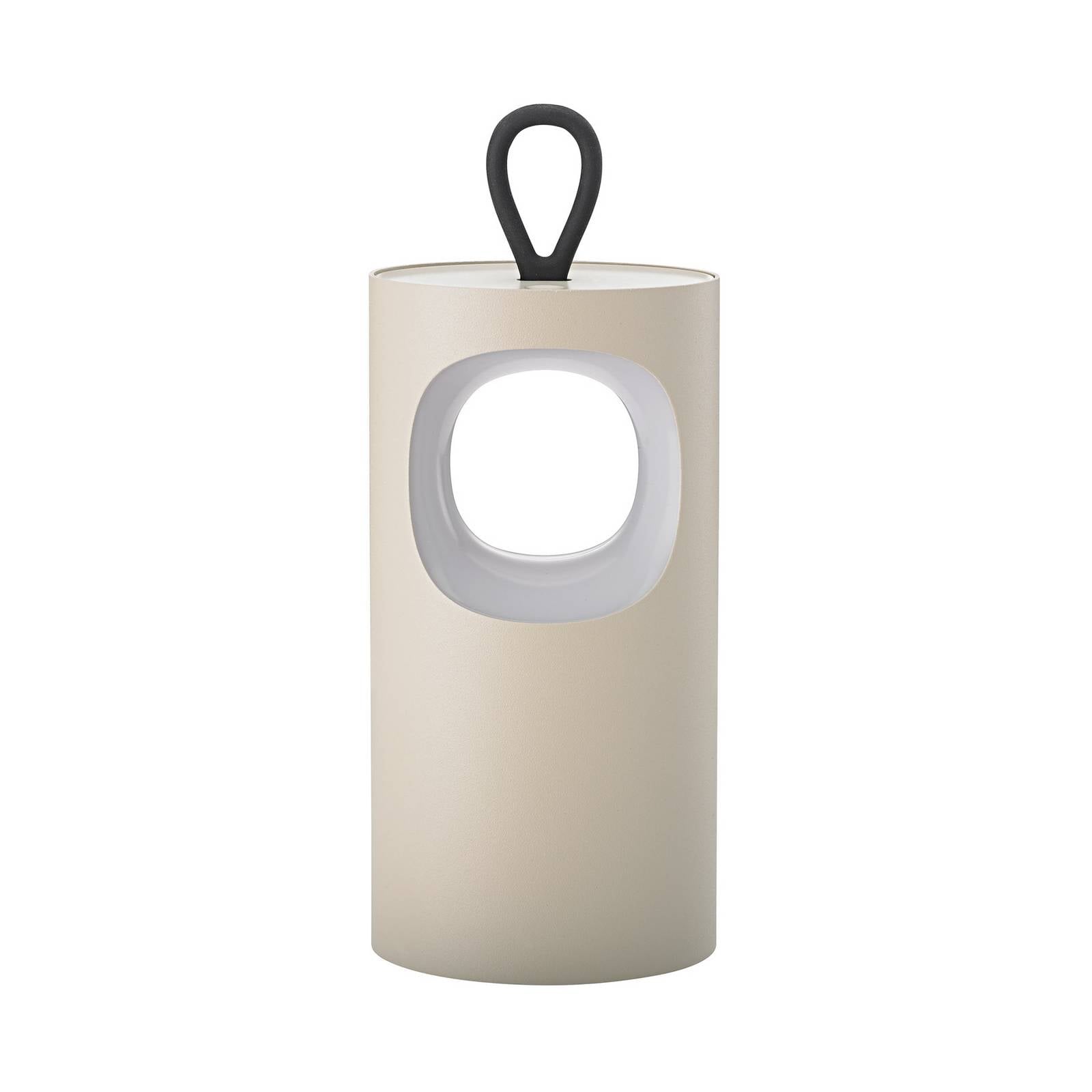 LED-Akku-Tischlampe Lunari, beige, 16 cm, Metall, CCT IP44