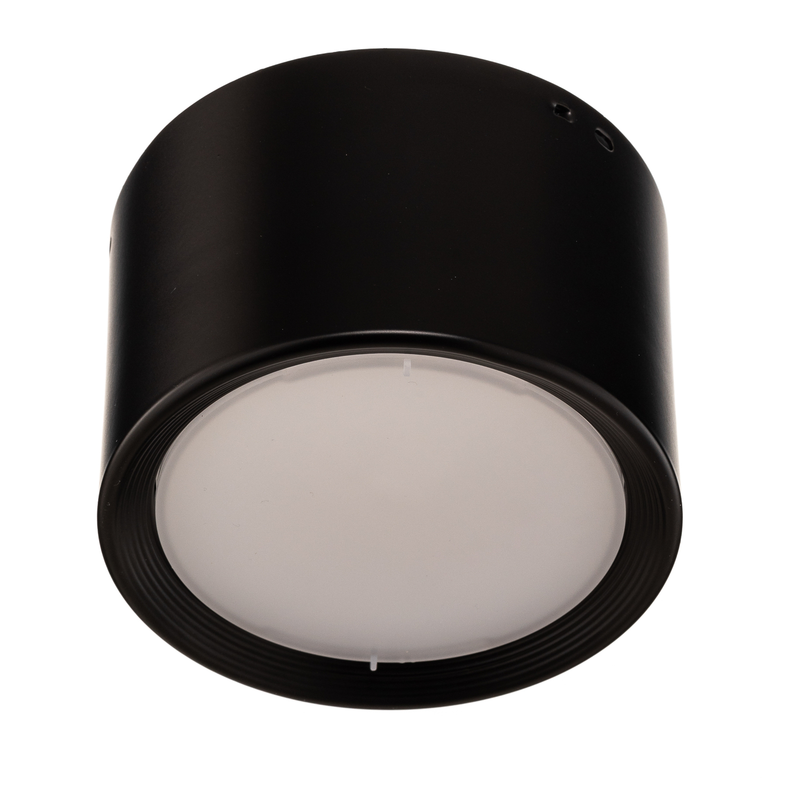 LED downlight Ita en noir avec diffuseur, Ø 10 cm