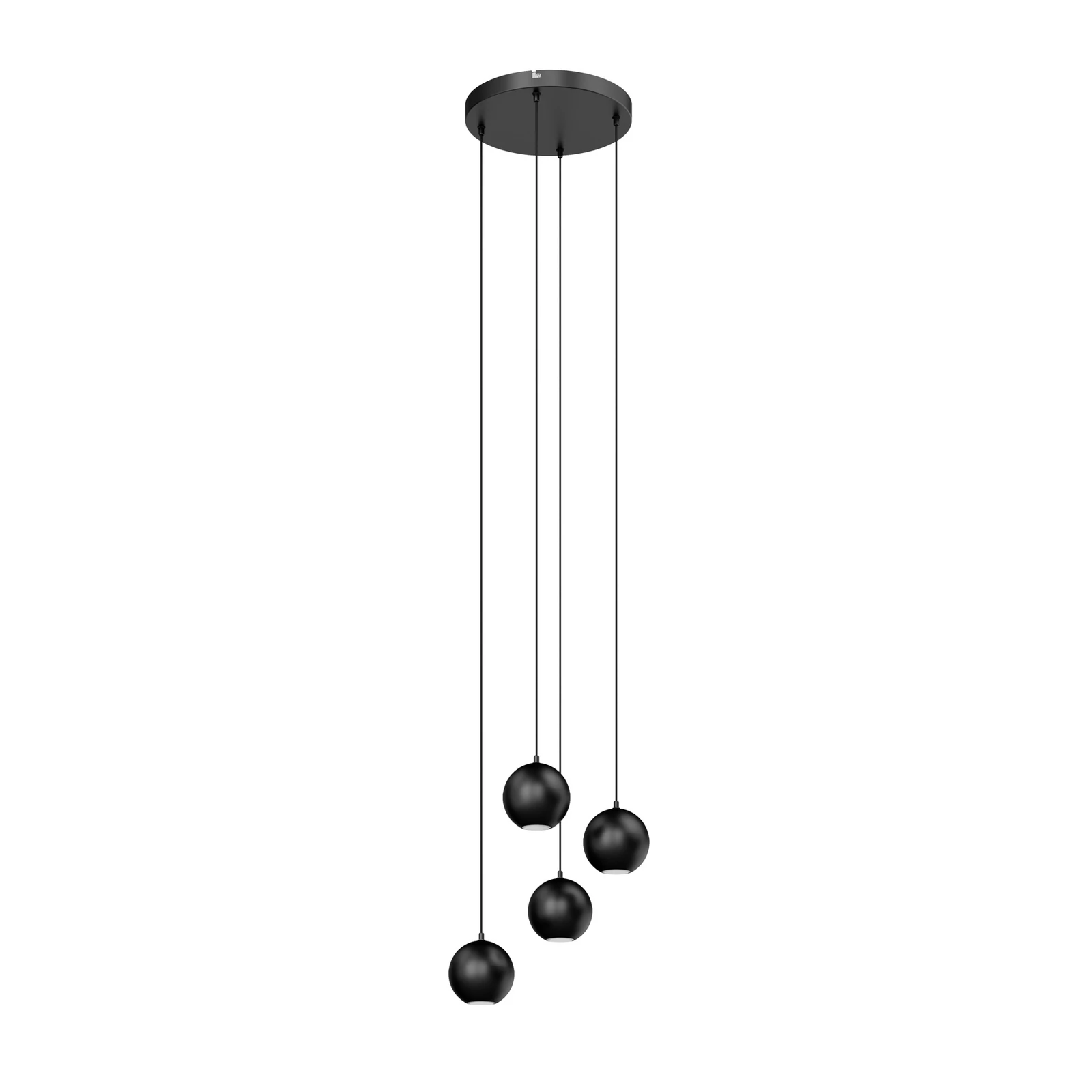 Suspension Midway, noire, à 4 lampes, Ø 35 cm, GU10