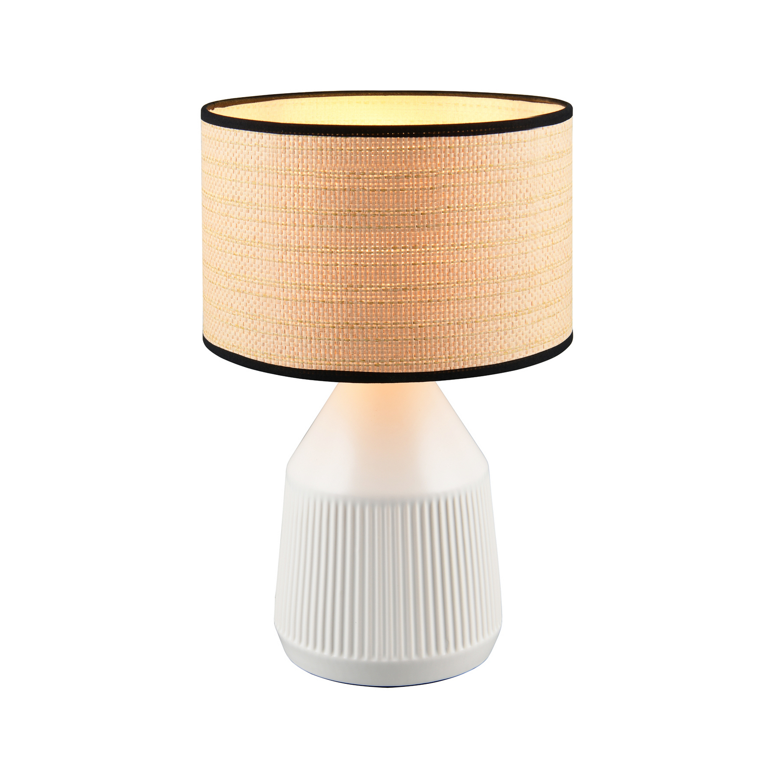 Lampa de masă Formentera, alb/bej, înălțime 43 cm ceramică/hârtie