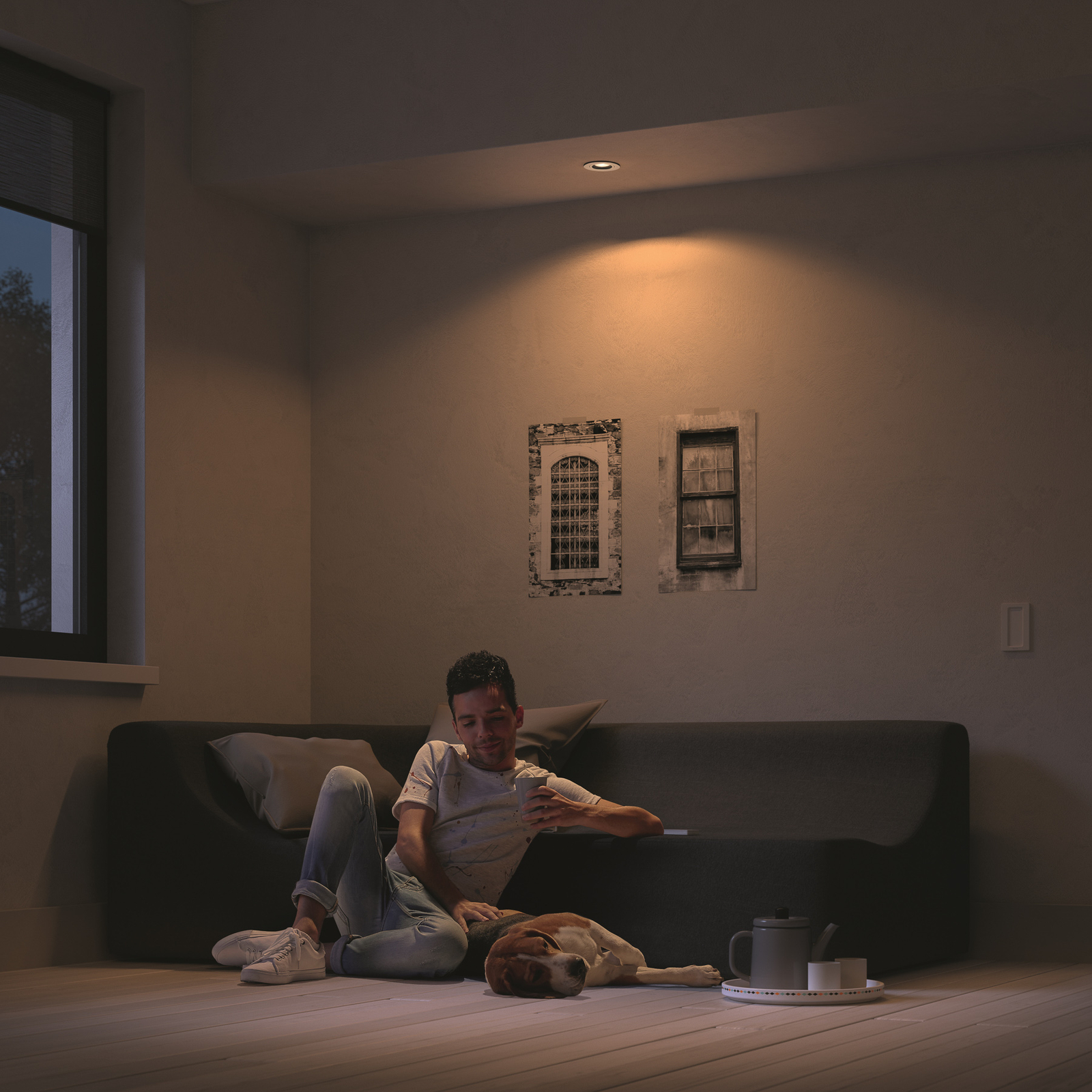 Philips Hue Milliskin LED innfelt spot rund, hvit