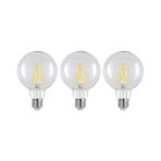 LED-lampa E27 8W 2 700 K G95 glob klar 3-pack