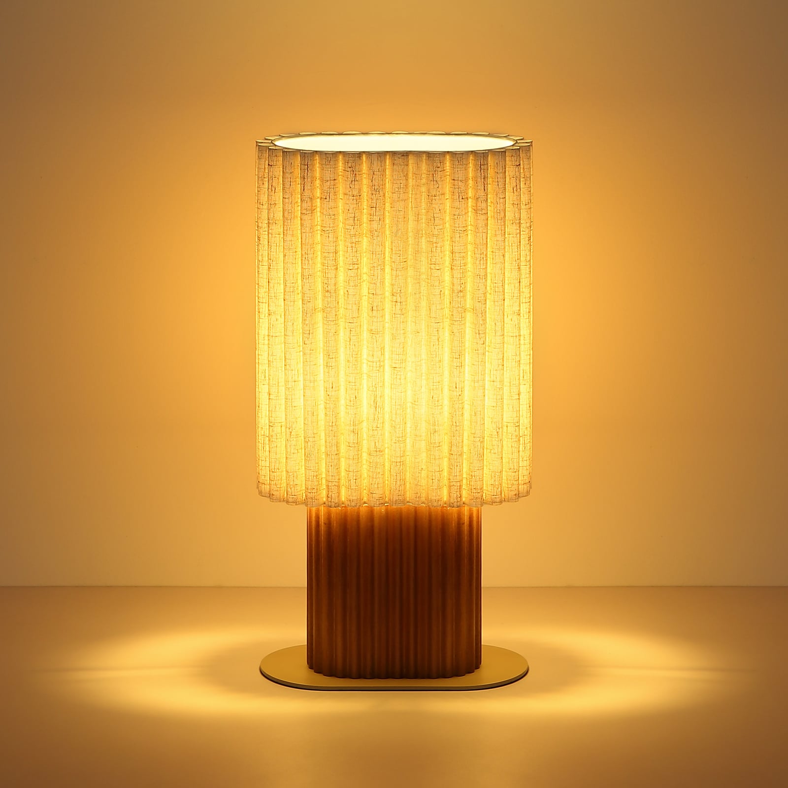 Stolová lampa Jannie, prírodná/hnedá/piesková, ľan, 45 cm, E27 Stolová lampa Jannie, prírodná/hnedá/piesková, ľan, 45 cm, E27