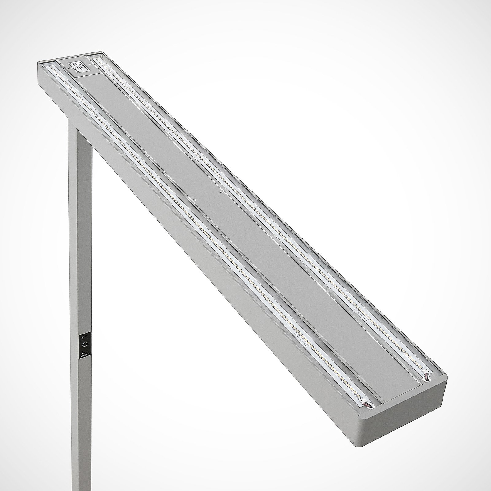 Arcchio LED kantoor vloerlamp Susi, set van 2, zilver, sensor, CCT