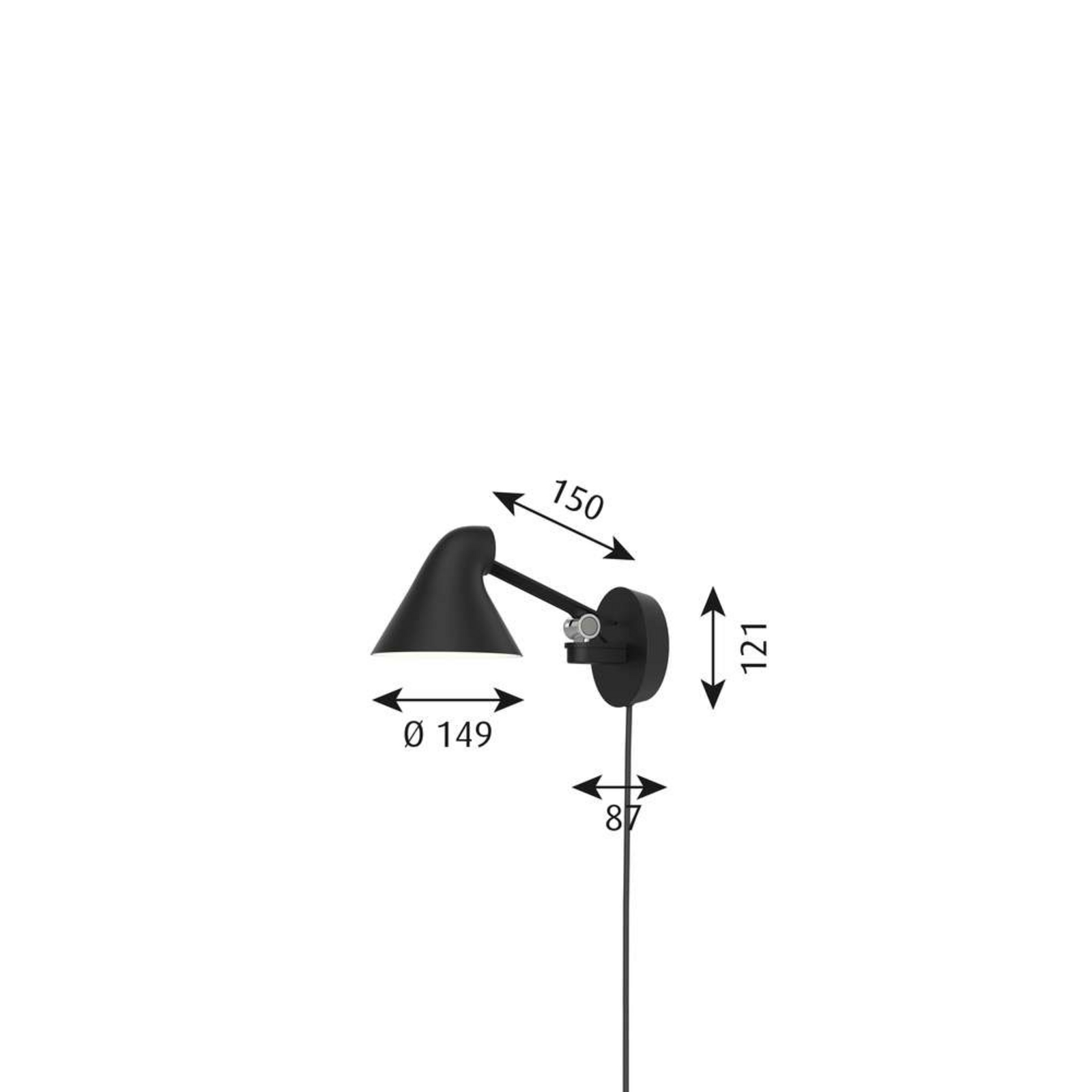 NJP Box LED Zidna lampa 2700K Short Crna - Louis Poulsen