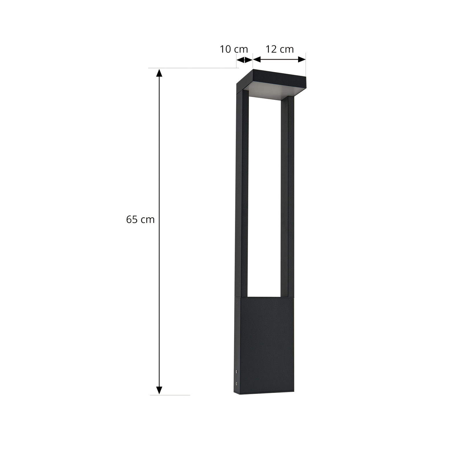 Słupek oświetleniowy LED Lonete, ciemnoszary, IP65, wysokość 65 cm