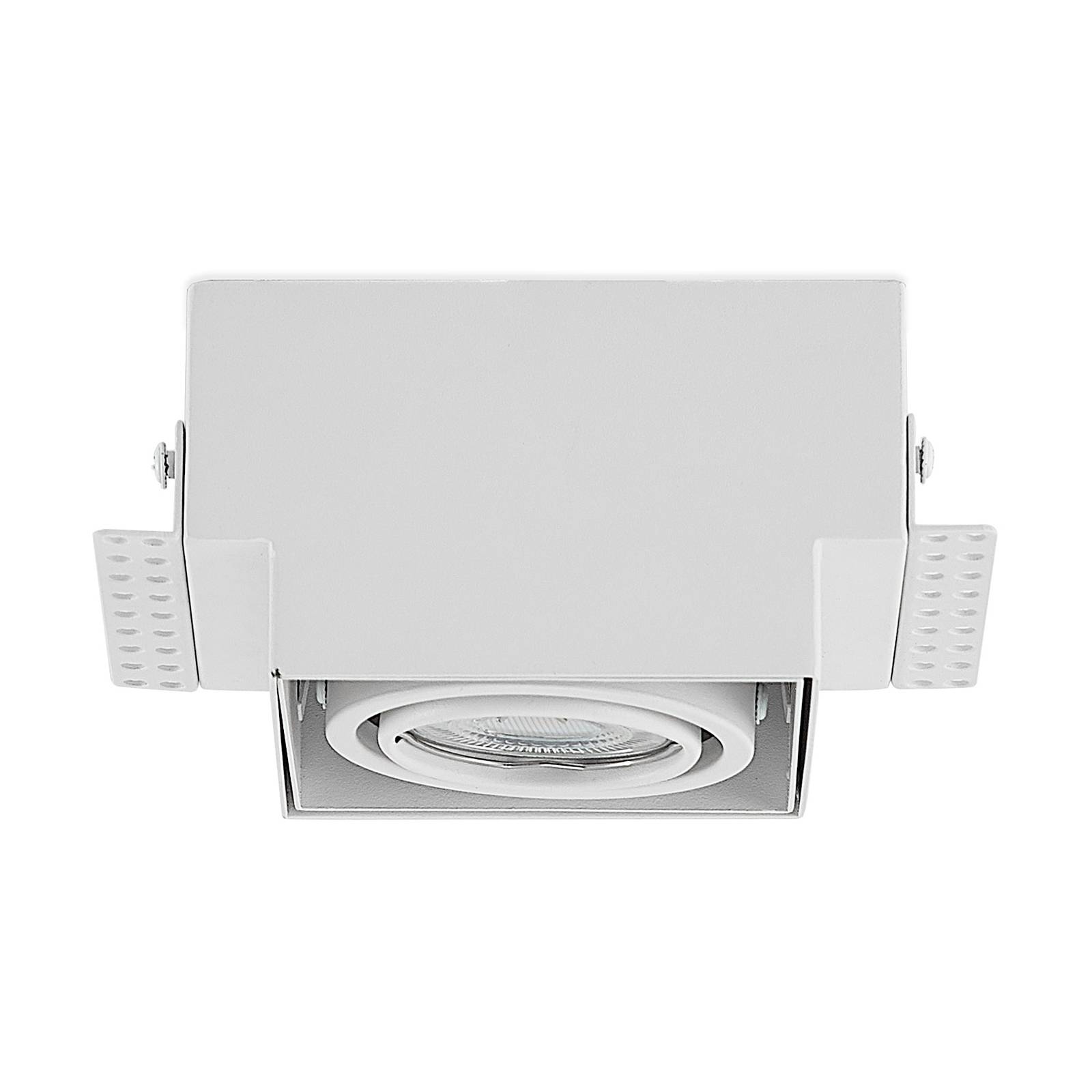 Arcchio Hidaya semi-recessed light, 1-bulb, white, for Living / Dining Room, steel, GU10, 12 W, L: 15.5 cm, W: 9.5 cm, H: 7 cm