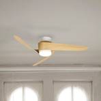 Ventilateur de plafond LED Island décor bois DC silencieux Ø 102 cm CCT