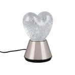 LED-bordlampe Estella Herz, røykfarget, plast, USB-tilkobling