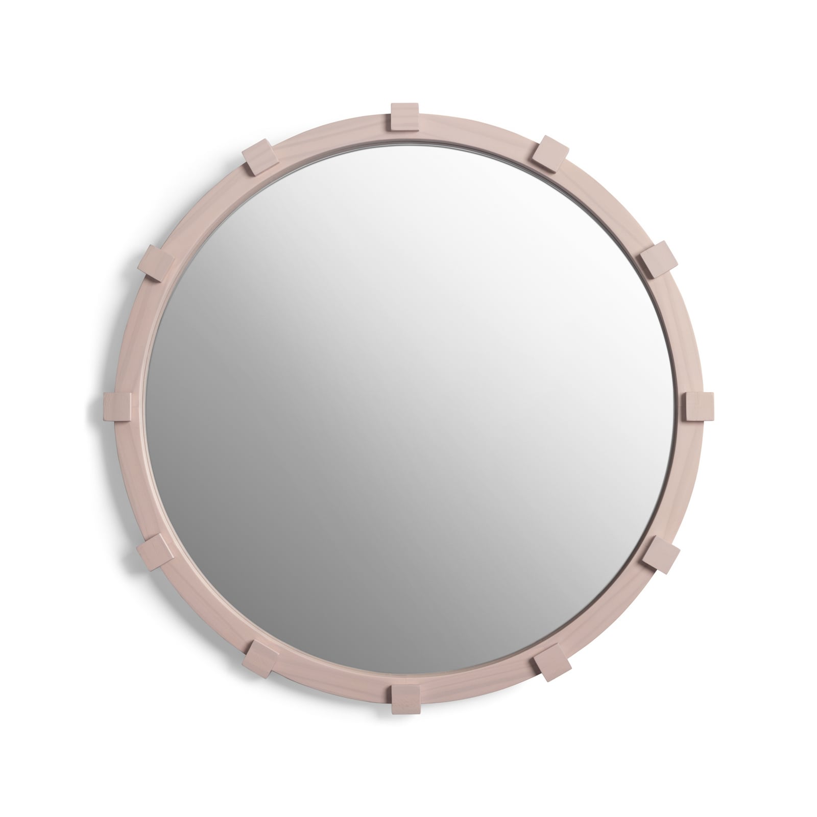 Grand miroir mural Chunk, rose, Ø 49,5 cm - &Klevering