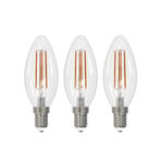 Arcchio filament LED bulb E14 candle, set of 3, 2700 K