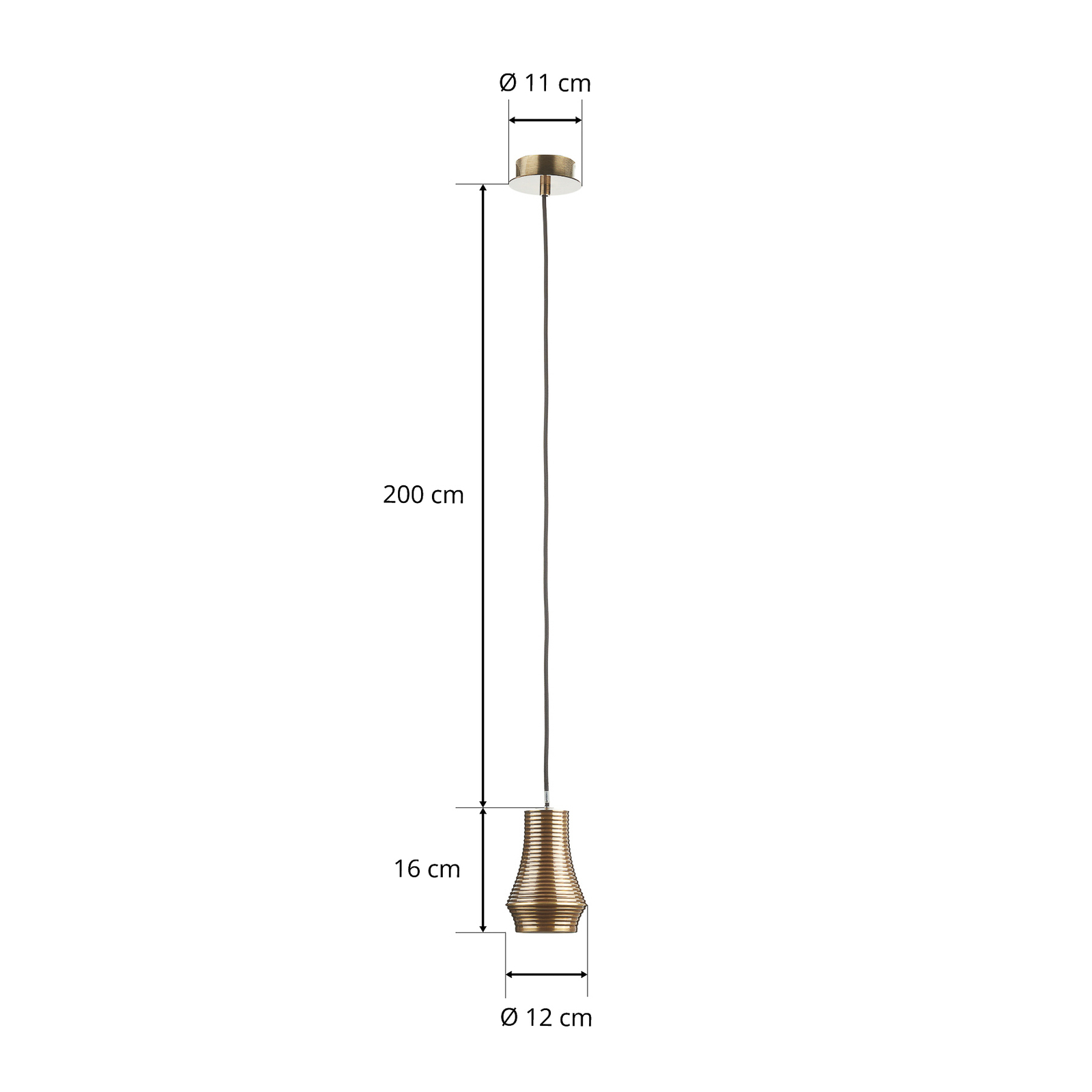 Bover Tibeta 01 - LED hanging light, antique brass