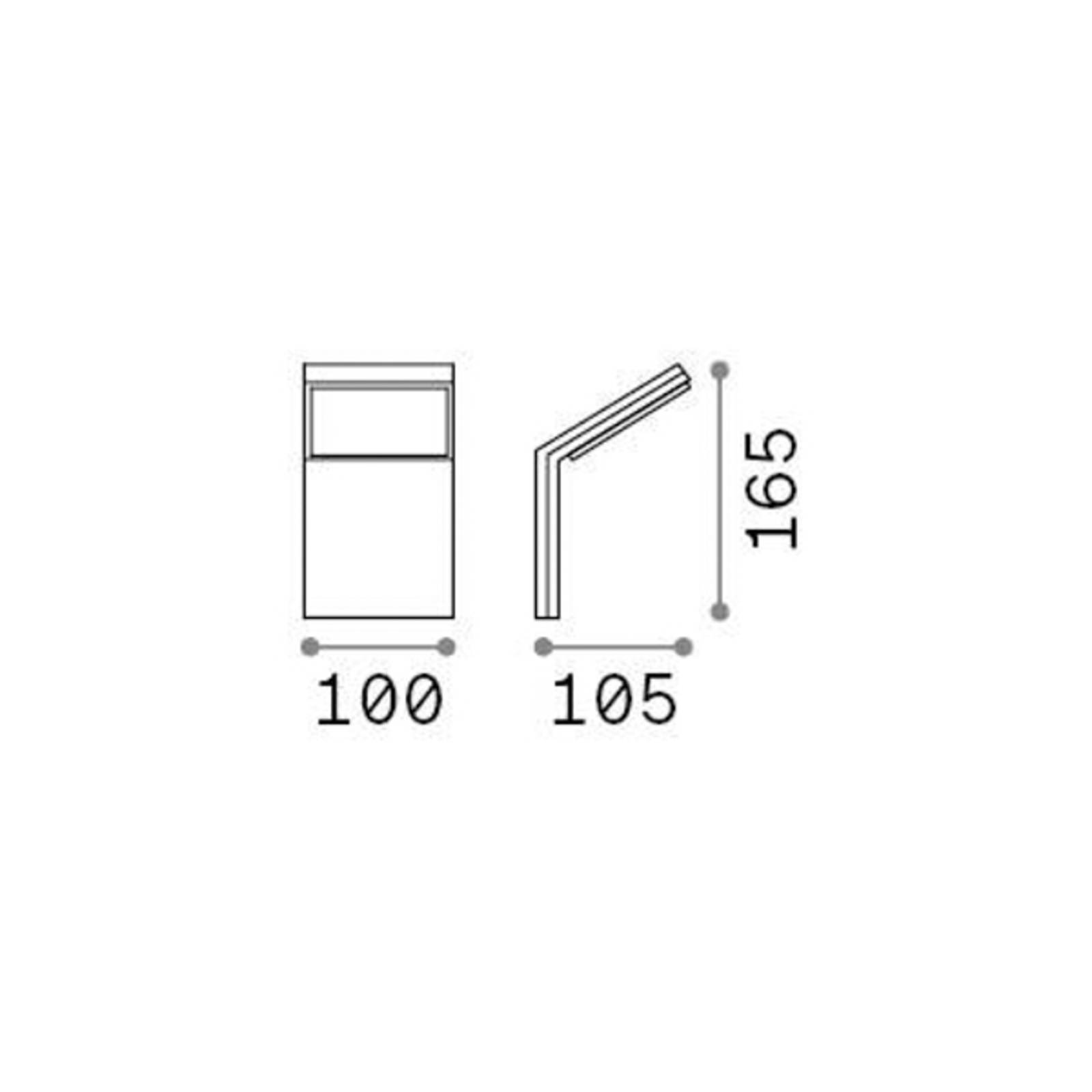 Ideallux Ideal Lux Utomhusvägglampa Style grå aluminium 3.000 K