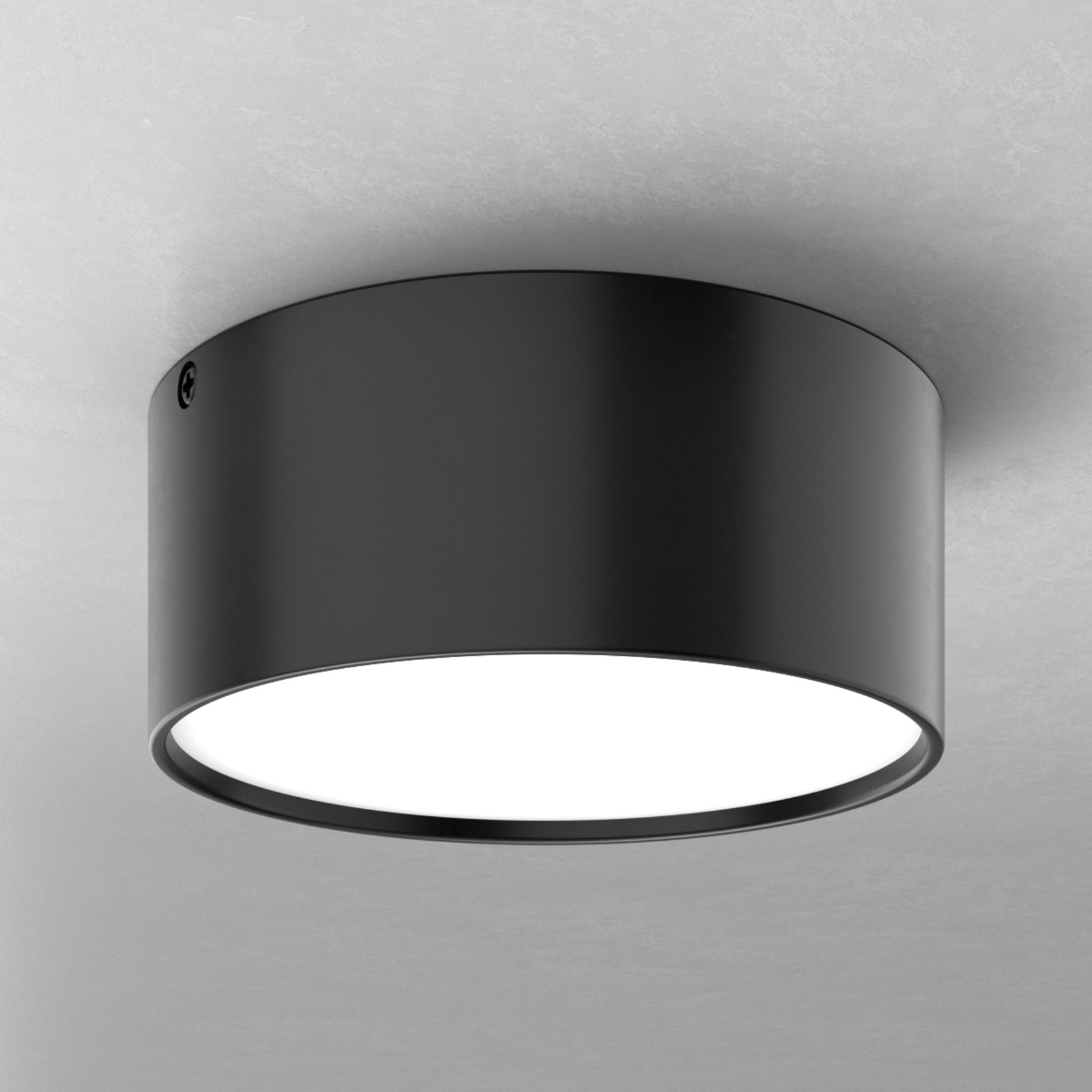 Prosta lampa sufitowa LED Mine, czarna, 14 cm