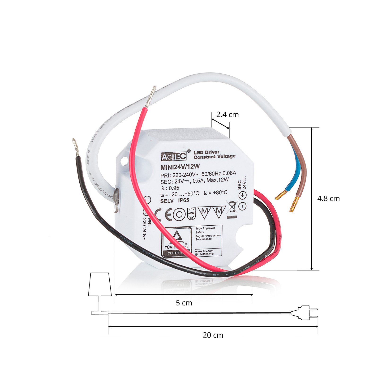 AcTEC Mini LED ovladač CV 24V, 12W, IP65