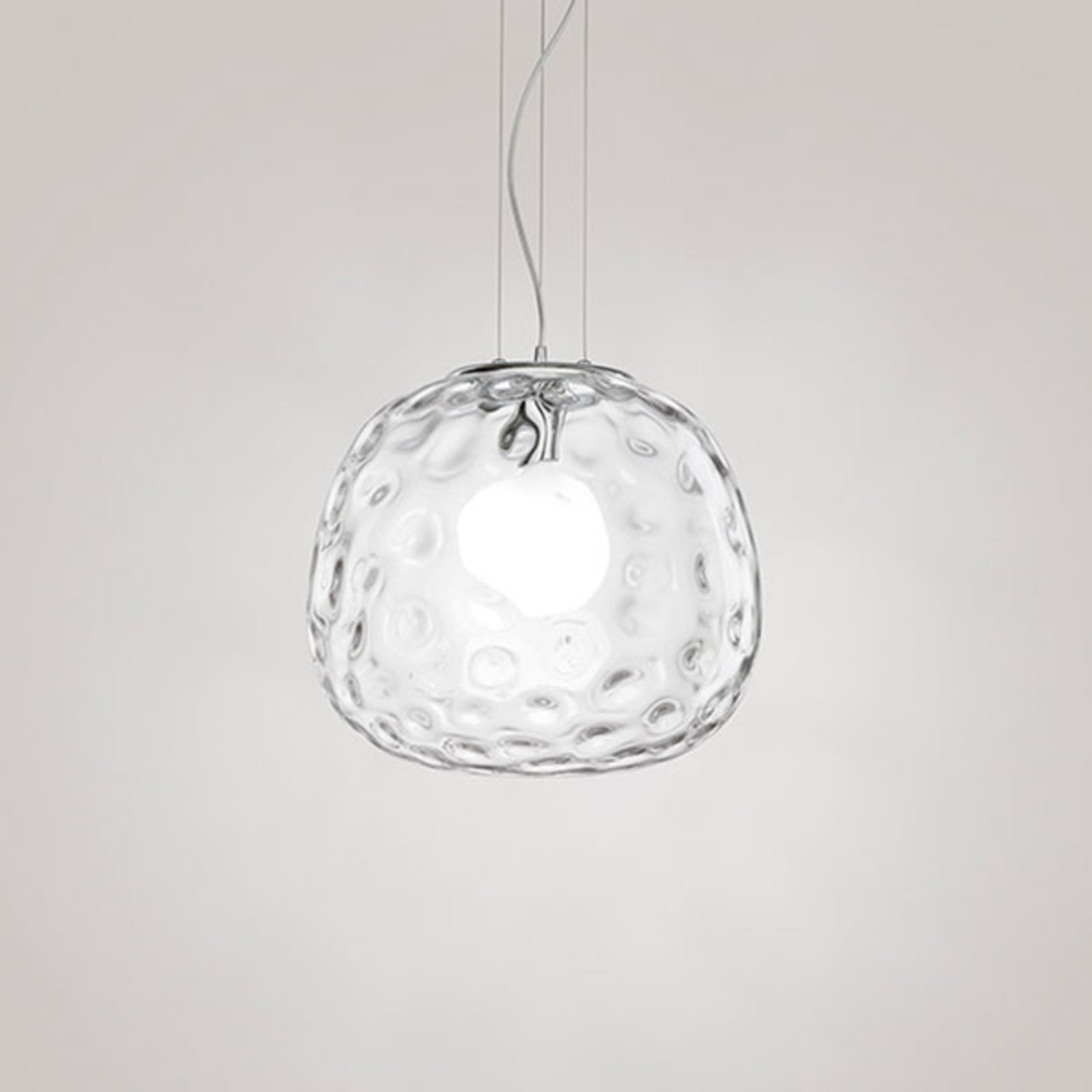Perenz 6468 pendant lamp with transparent glass Ø 40 cm, for Living / Dining Room, metal, glass, E27, 60 W, energy efficiency: A++, H: 33 cm